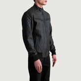 Leris Black Leather Bomber Jacket